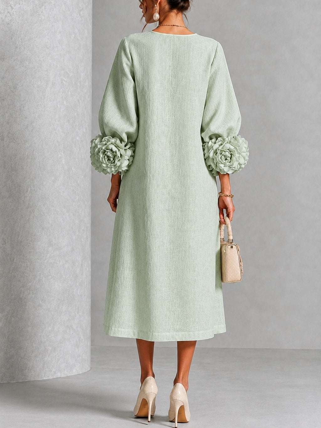 Janke | Elegante Bloemen Midi-jurk