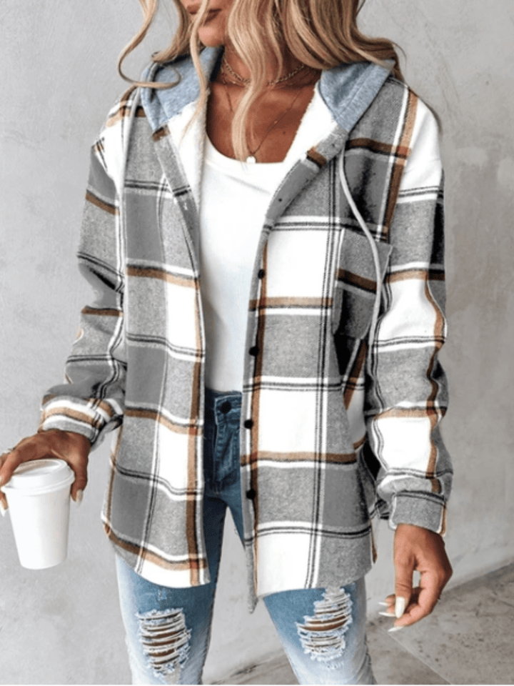 Ans | Geruite Overshirt met Capuchon