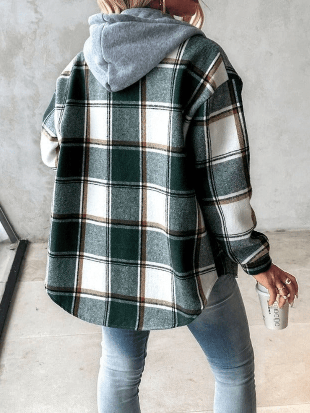 Ans | Geruite Overshirt met Capuchon