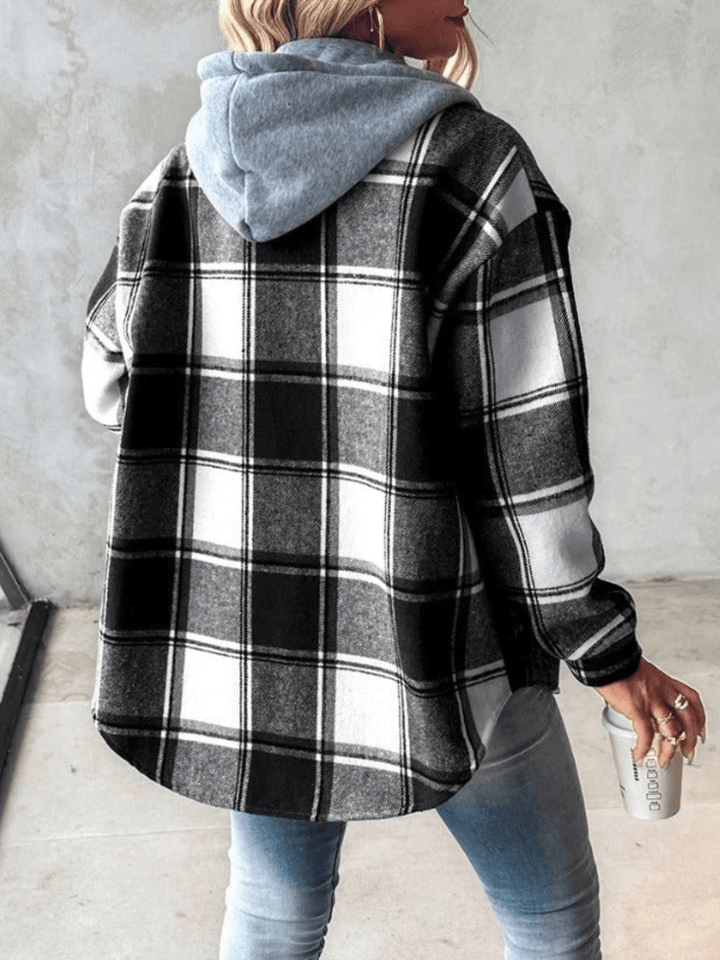 Ans | Geruite Overshirt met Capuchon