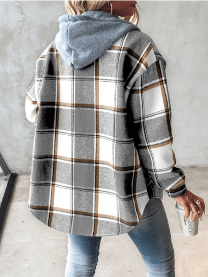 Ans | Geruite Overshirt met Capuchon