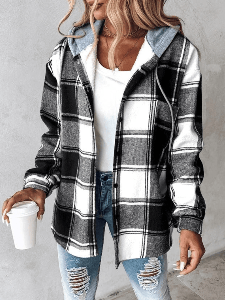 Ans | Geruite Overshirt met Capuchon