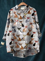 Hillie | Speelse Honden-Print Blouse