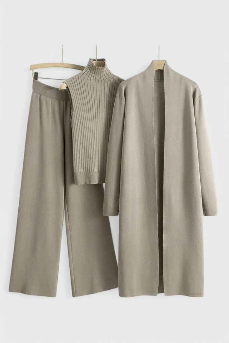 Elke | Elegante Driedelige Gebreide Set