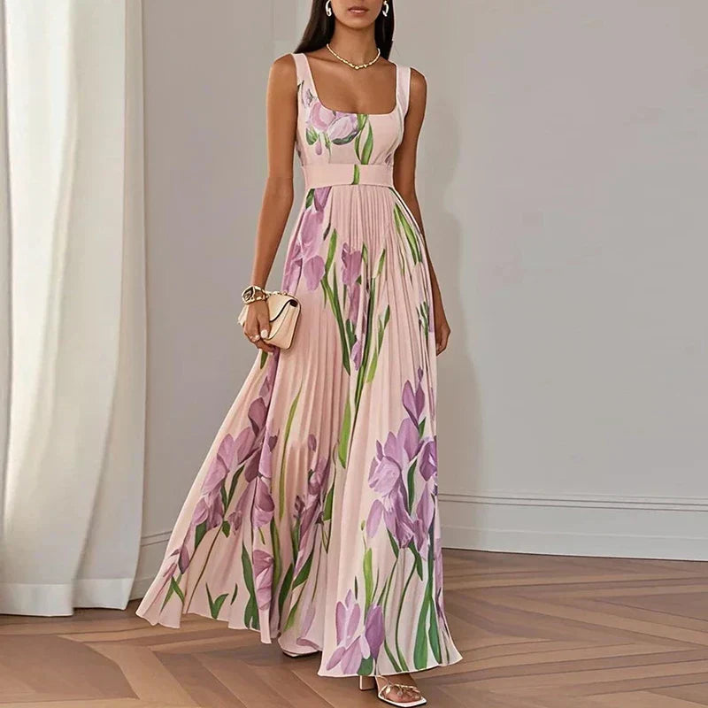 Ellis | Sierlijke Maxi-jurk met Bloemenprint