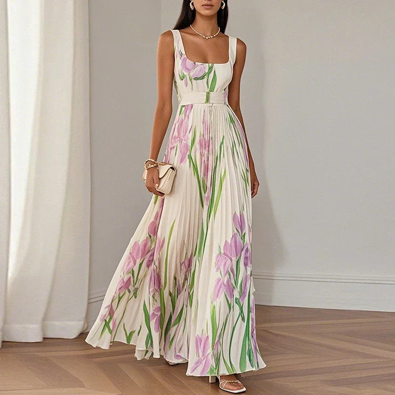 Ellis | Sierlijke Maxi-jurk met Bloemenprint
