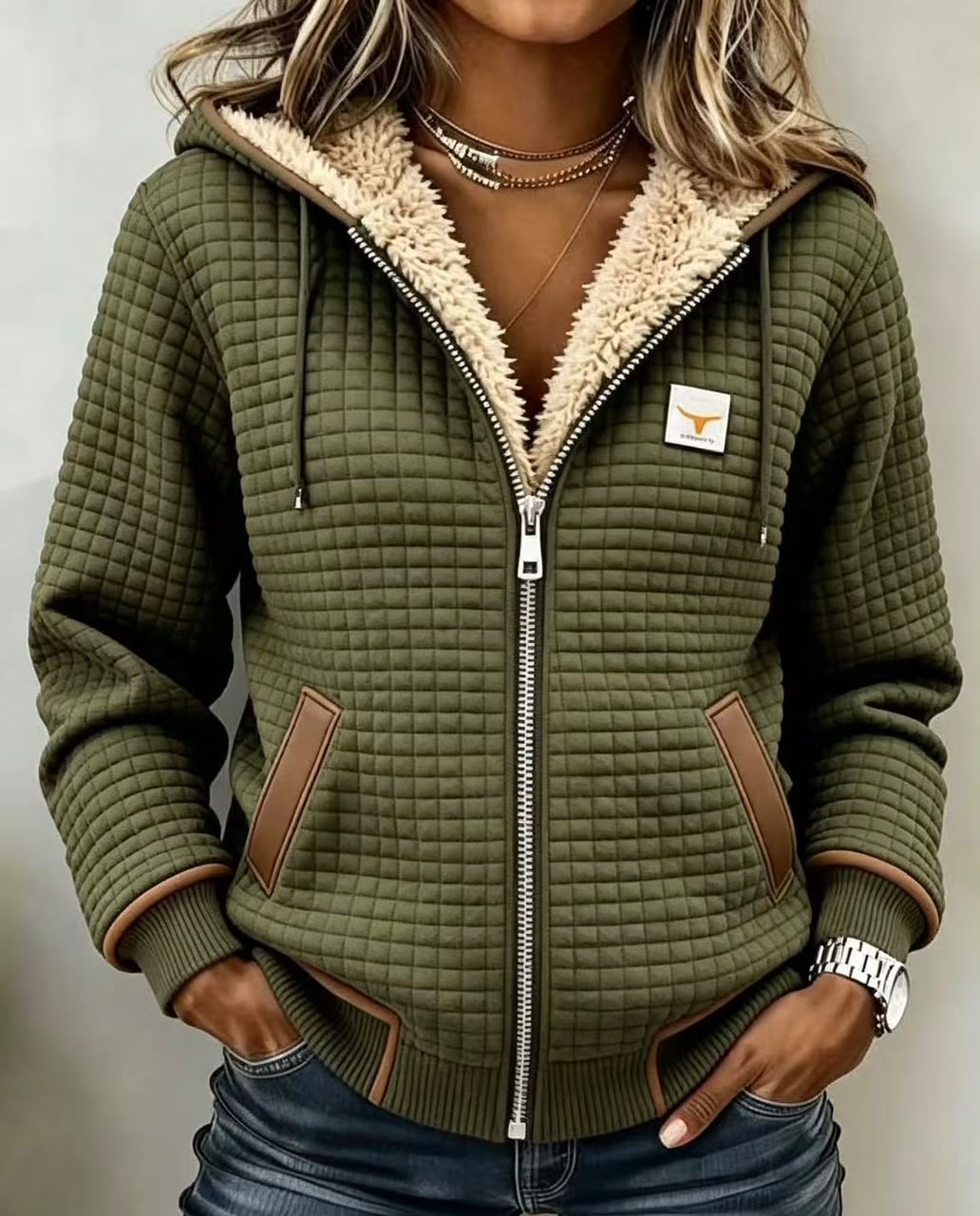 Angelique | Gewatteerd Zip-Vest met Capuchon