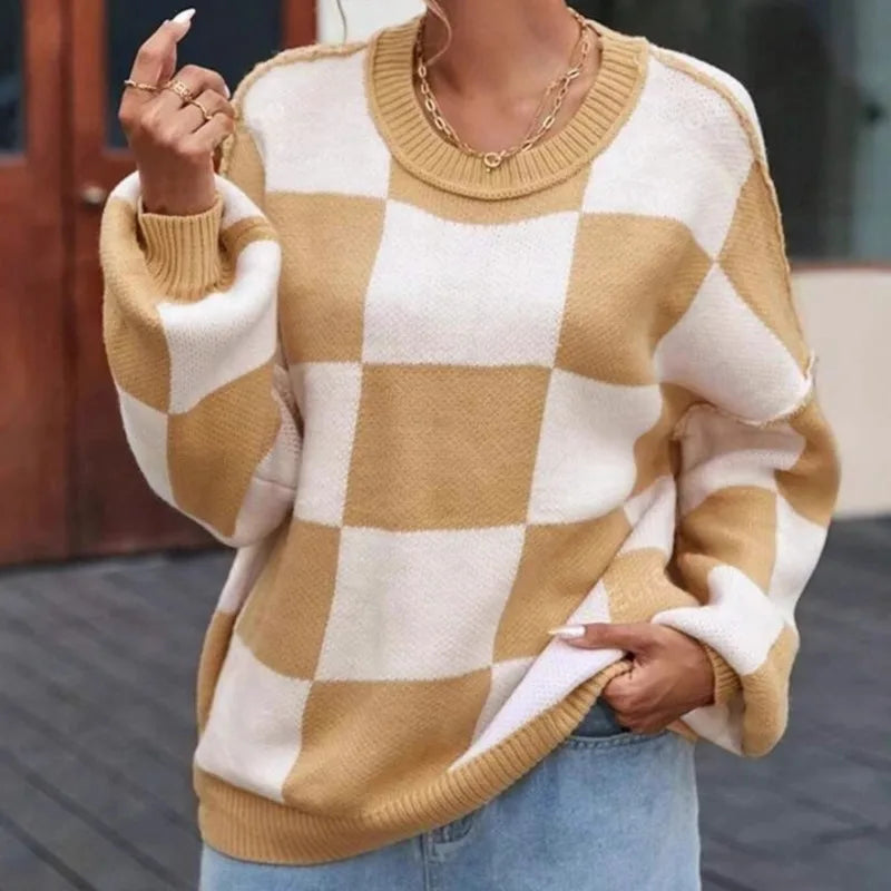 Anniek | Geruite Oversized Trui