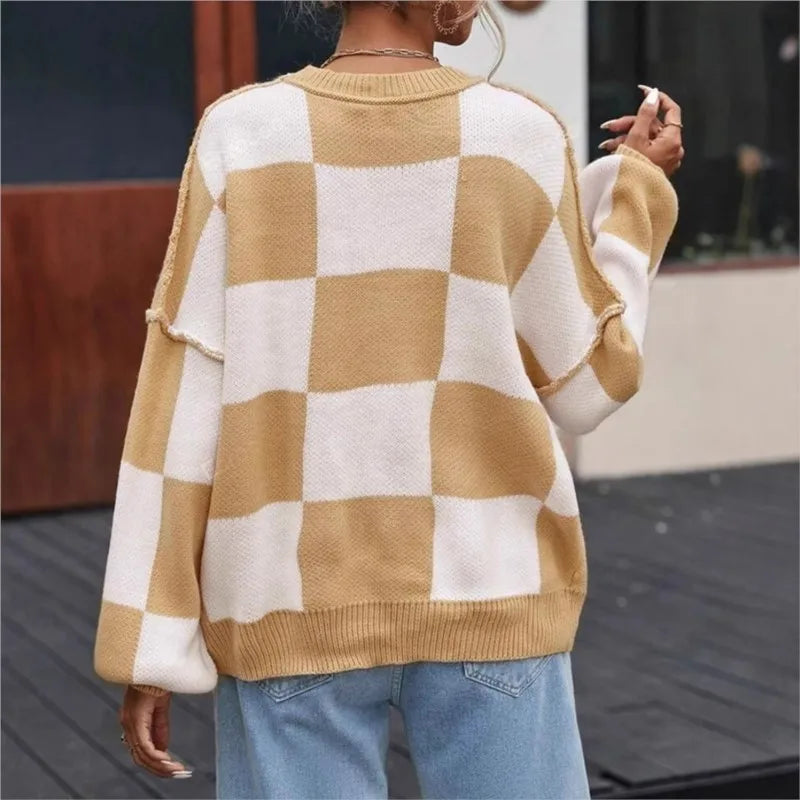 Anniek | Geruite Oversized Trui