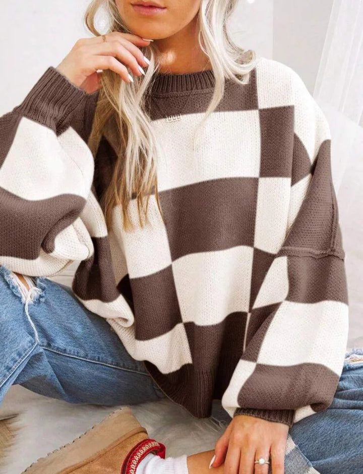 Anniek | Geruite Oversized Trui
