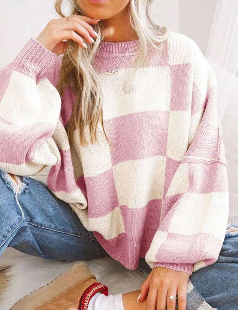 Anniek | Geruite Oversized Trui
