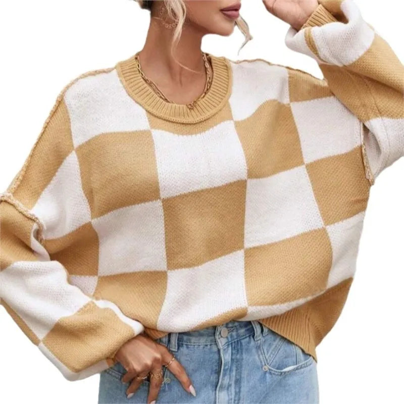 Anniek | Geruite Oversized Trui