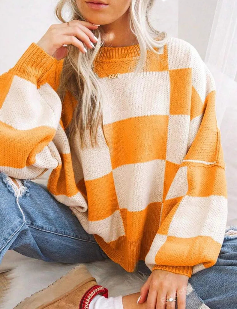Anniek | Geruite Oversized Trui