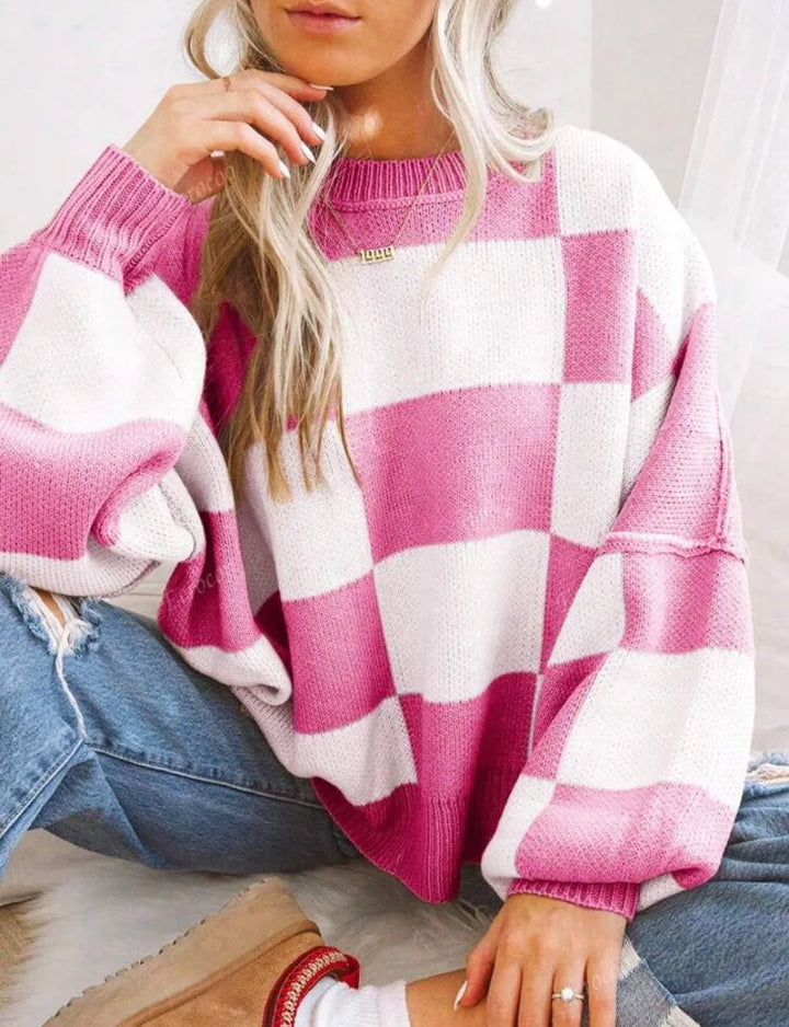 Anniek | Geruite Oversized Trui