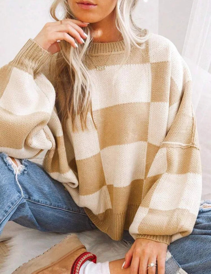 Anniek | Geruite Oversized Trui