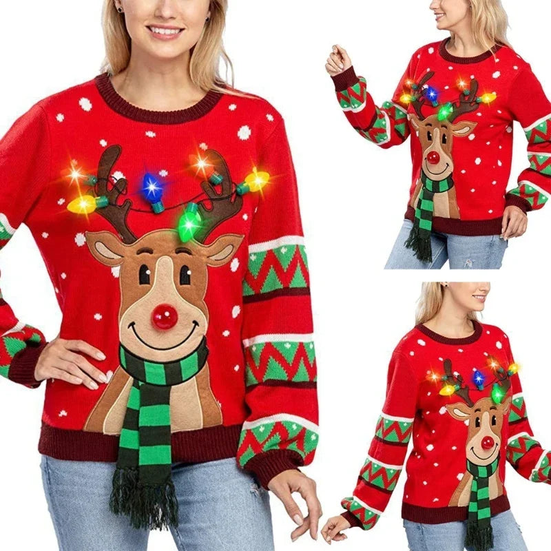 Mathea | Feestelijke Christmas Trui met Lichtjes