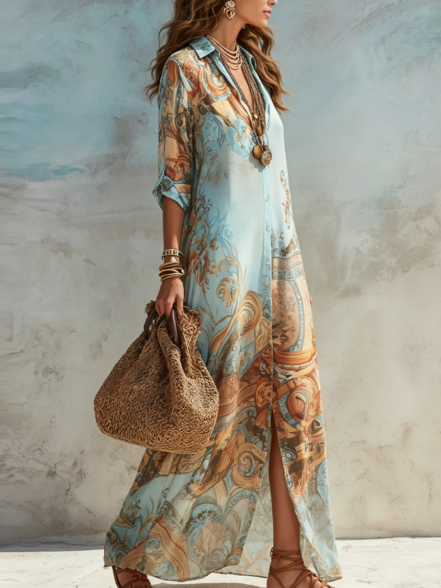 Judith | Sierlijke Bohemien Maxi-jurk