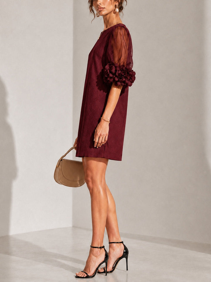 Cornelie | Sierlijke Mini-jurk met Pofmouwen