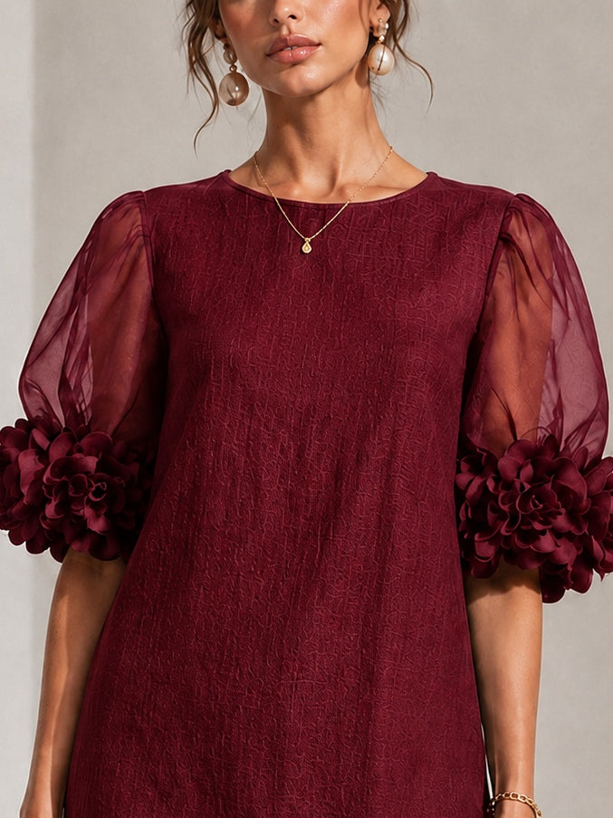 Cornelie | Sierlijke Mini-jurk met Pofmouwen