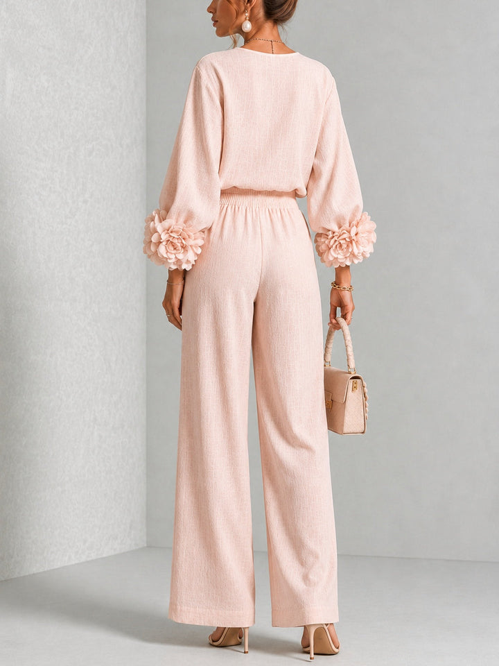 Lena | Elegante Tweedelige Set met Bloemdetail