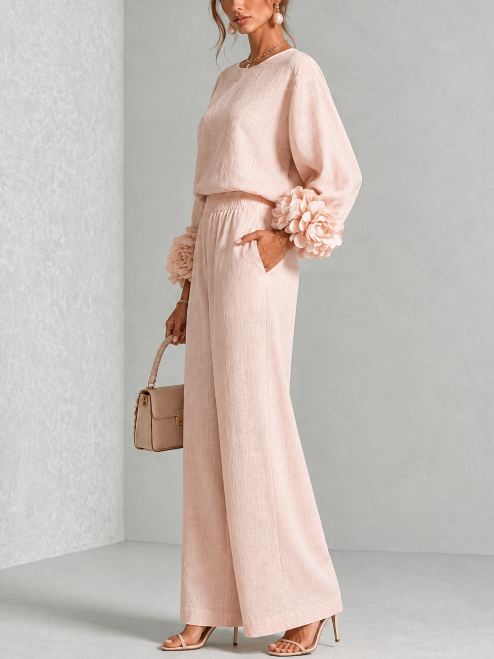 Lena | Elegante Tweedelige Set met Bloemdetail