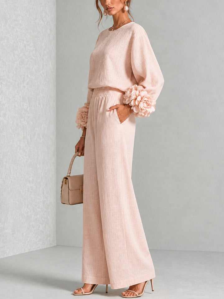 Lena | Elegante Tweedelige Set met Bloemdetail