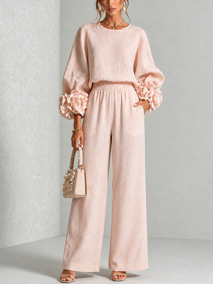 Lena | Elegante Tweedelige Set met Bloemdetail