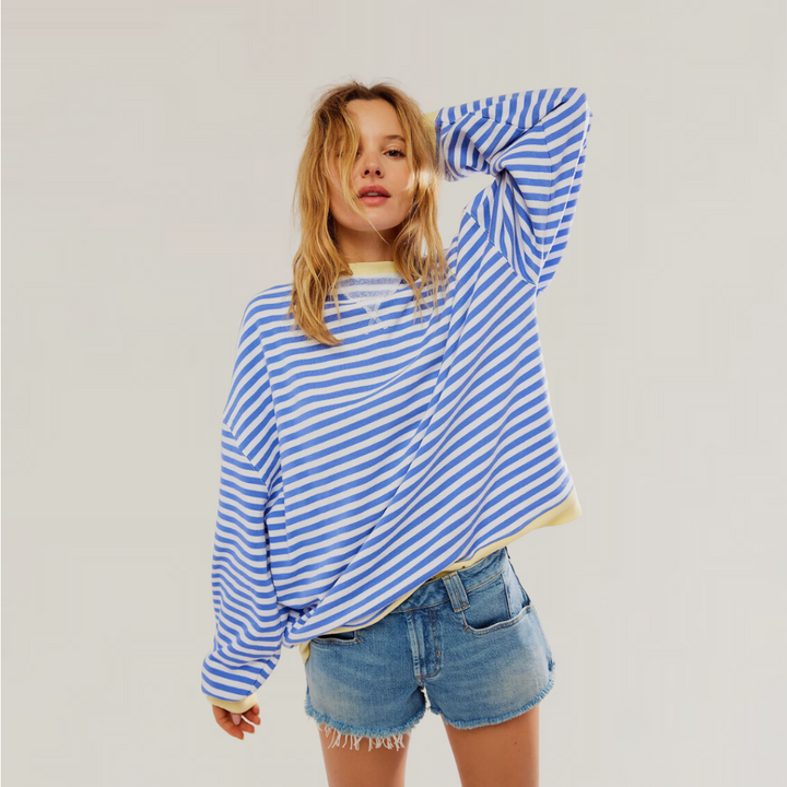 Tjitske | Gestreepte Oversized Trui