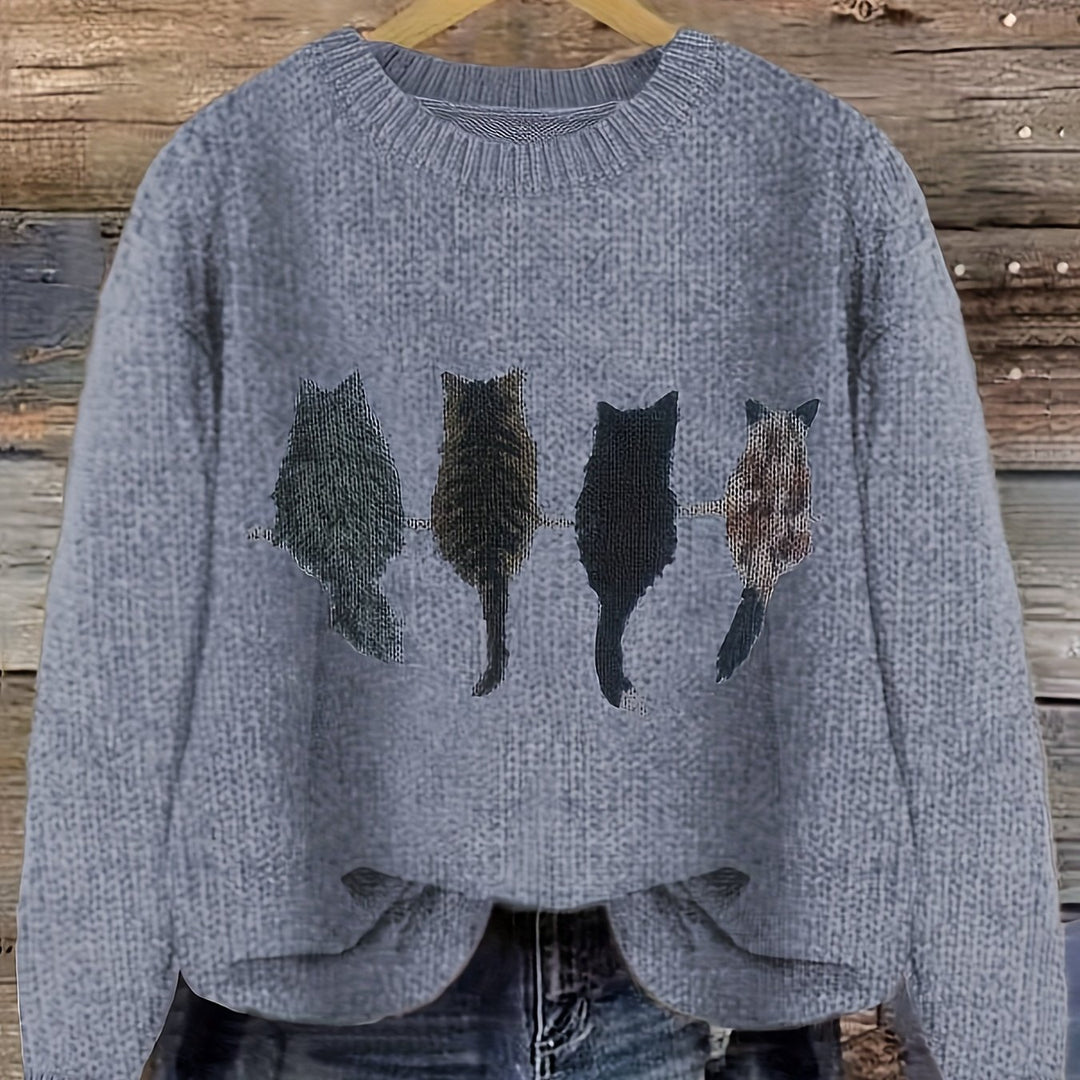 Bep | Losse Kattenprint Trui