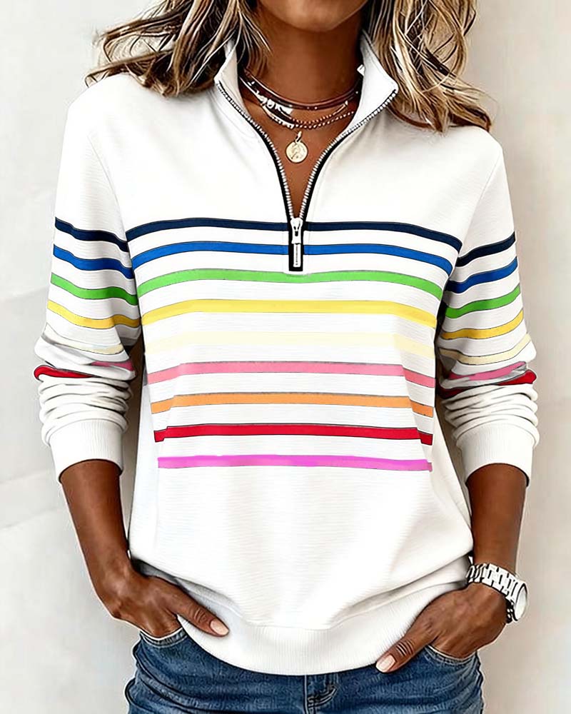 Marloeke | Sportieve Sweater met Ritskraag