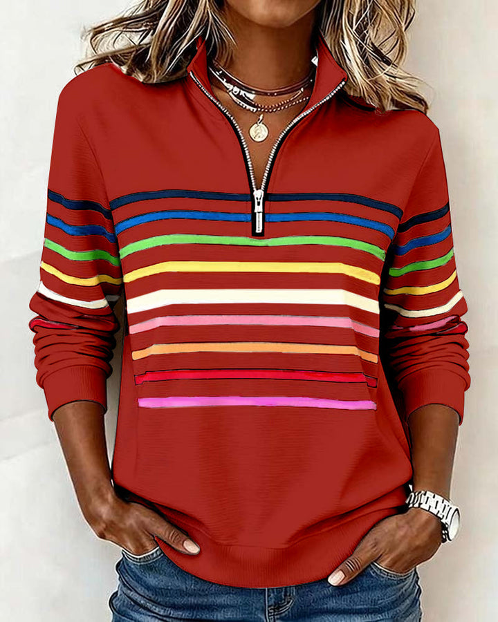 Marloeke | Sportieve Sweater met Ritskraag