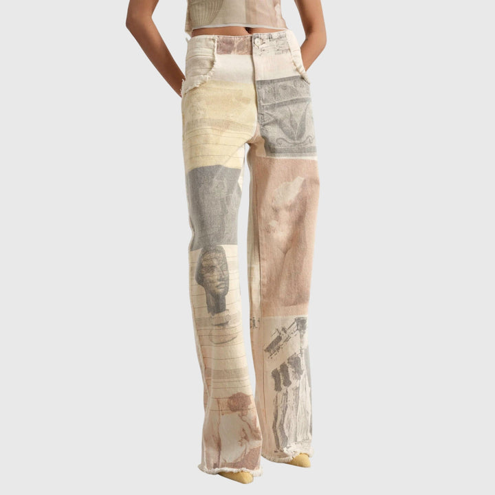 Willemien | Wijde Broek met Kunstprint