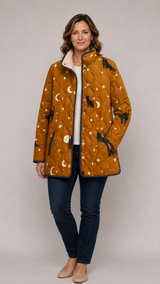 Rieke | Gewatteerd Jack met Kattenprint