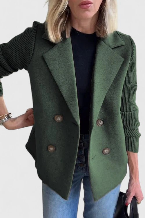 Fleur | Getailleerde Blazer met Gebreide Mouwen