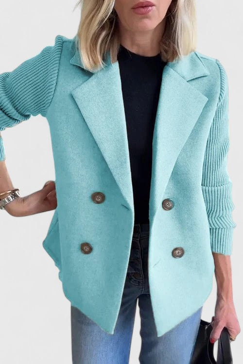 Fleur | Getailleerde Blazer met Gebreide Mouwen