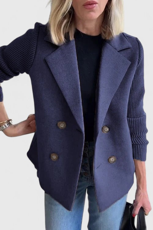 Fleur | Getailleerde Blazer met Gebreide Mouwen