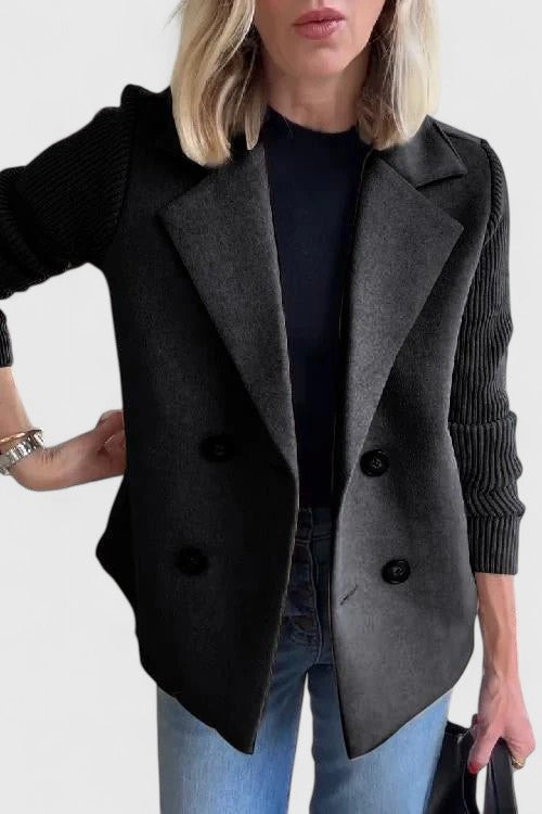 Fleur | Getailleerde Blazer met Gebreide Mouwen