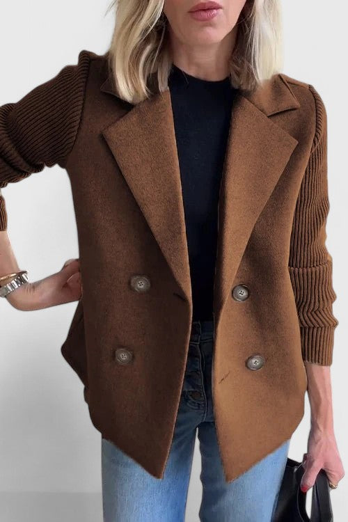 Fleur | Getailleerde Blazer met Gebreide Mouwen