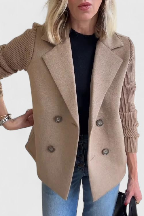 Fleur | Getailleerde Blazer met Gebreide Mouwen