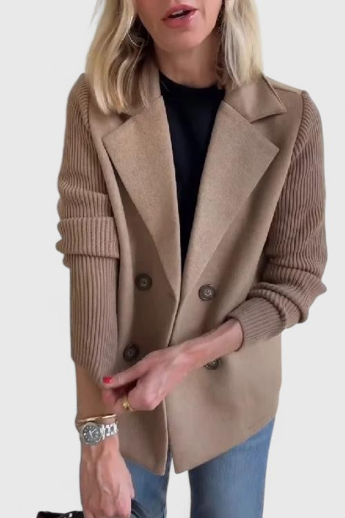 Fleur | Getailleerde Blazer met Gebreide Mouwen