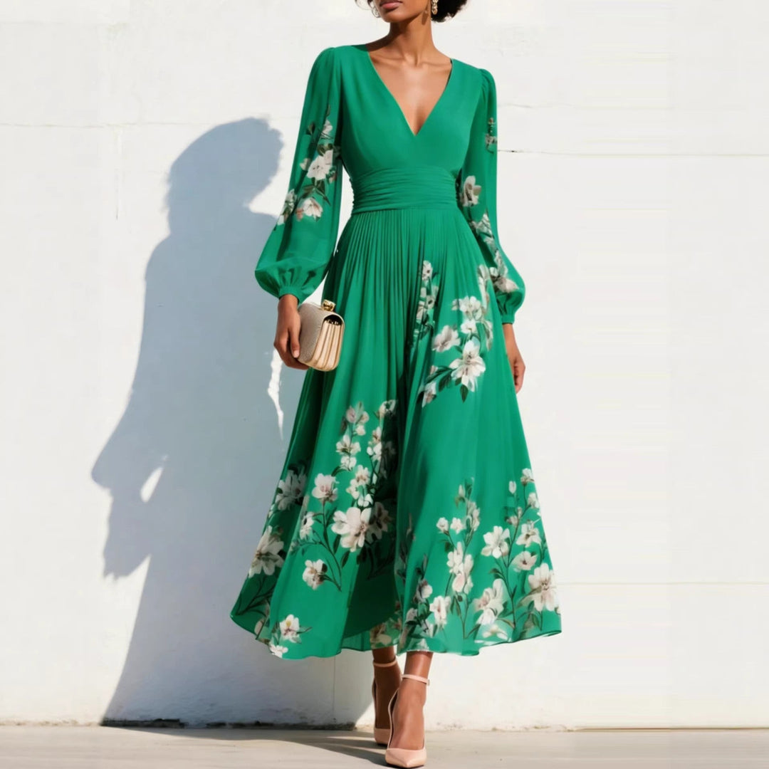 Jozefien | Bloemenprint Midi-jurk