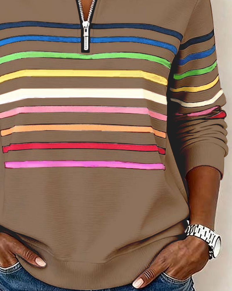 Marloeke | Sportieve Sweater met Ritskraag
