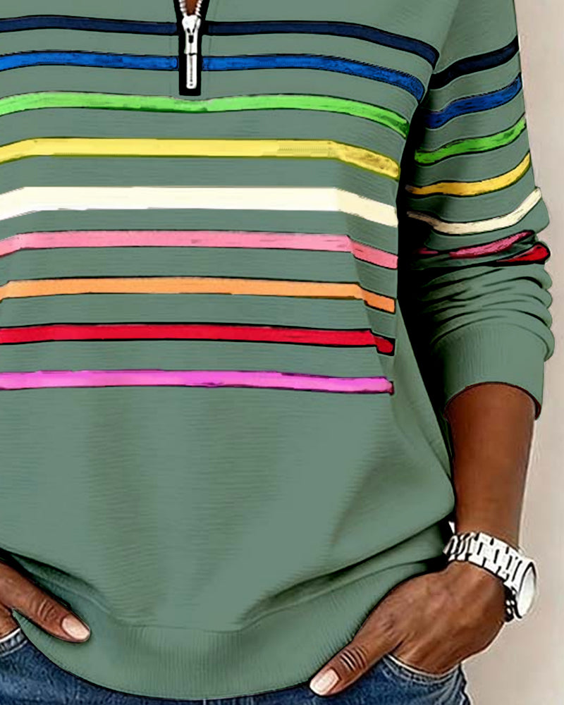Marloeke | Sportieve Sweater met Ritskraag