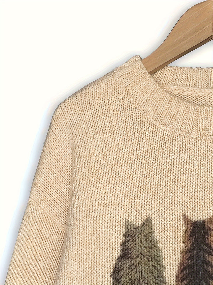 Bep | Losse Kattenprint Trui