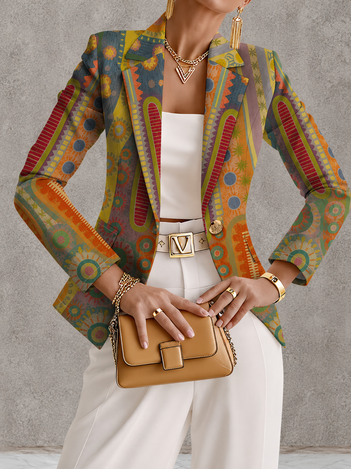 Ymke | Sierlijke Print Blazer