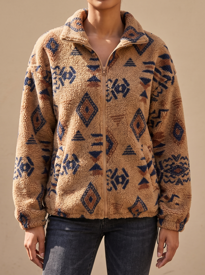 Toos | Warme Bomber met Aztekendessin