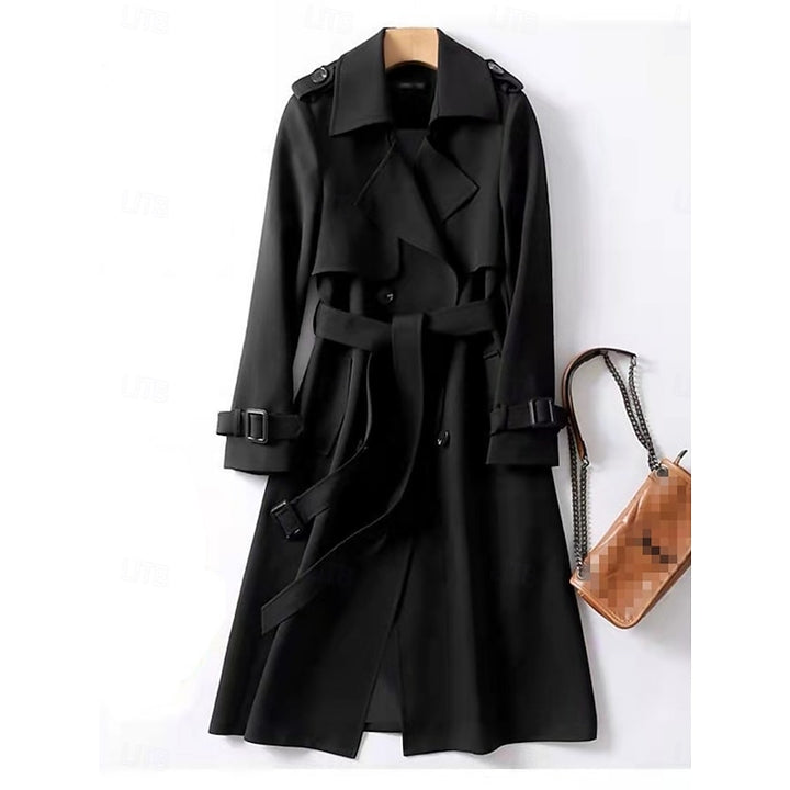 Nynke | Elegante Lange Trenchcoat met Ceintuur
