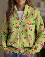 Dieke | Bloemrijk Vest met Rits