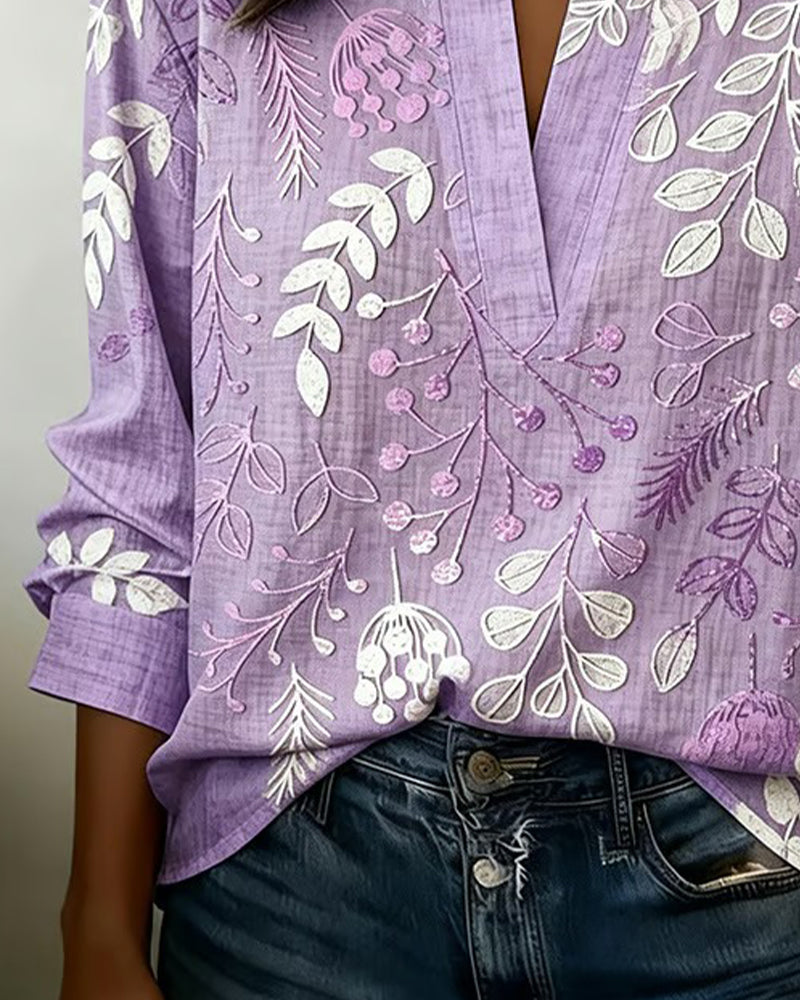 Annechien | Blouse met Botanische Print