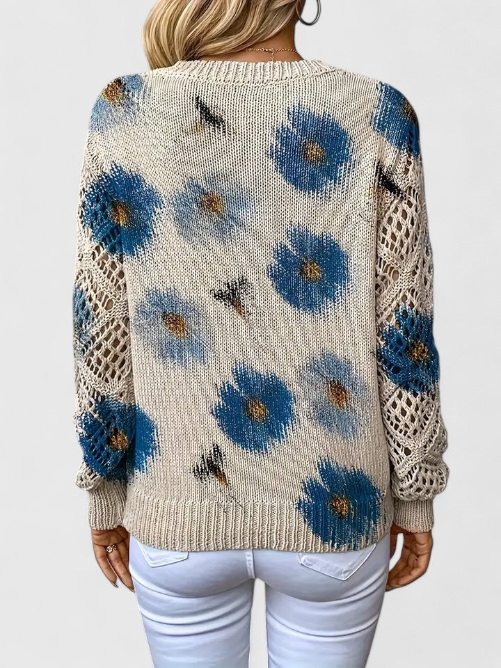 Mirte | Sierlijke Bloemenprint Trui